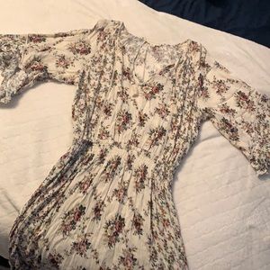 Love stitch floral mini dress